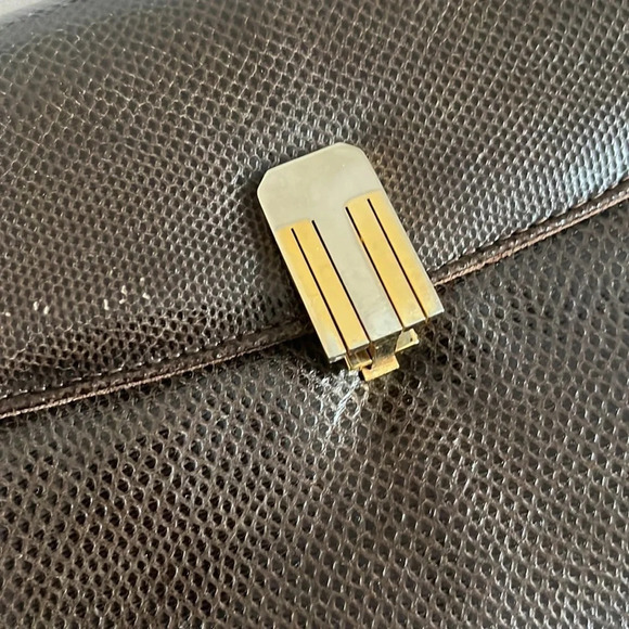 Vintage 1980’s Jay Herbert New York Accordion Style Brown Snakeskin Handbag - Picture 3 of 13